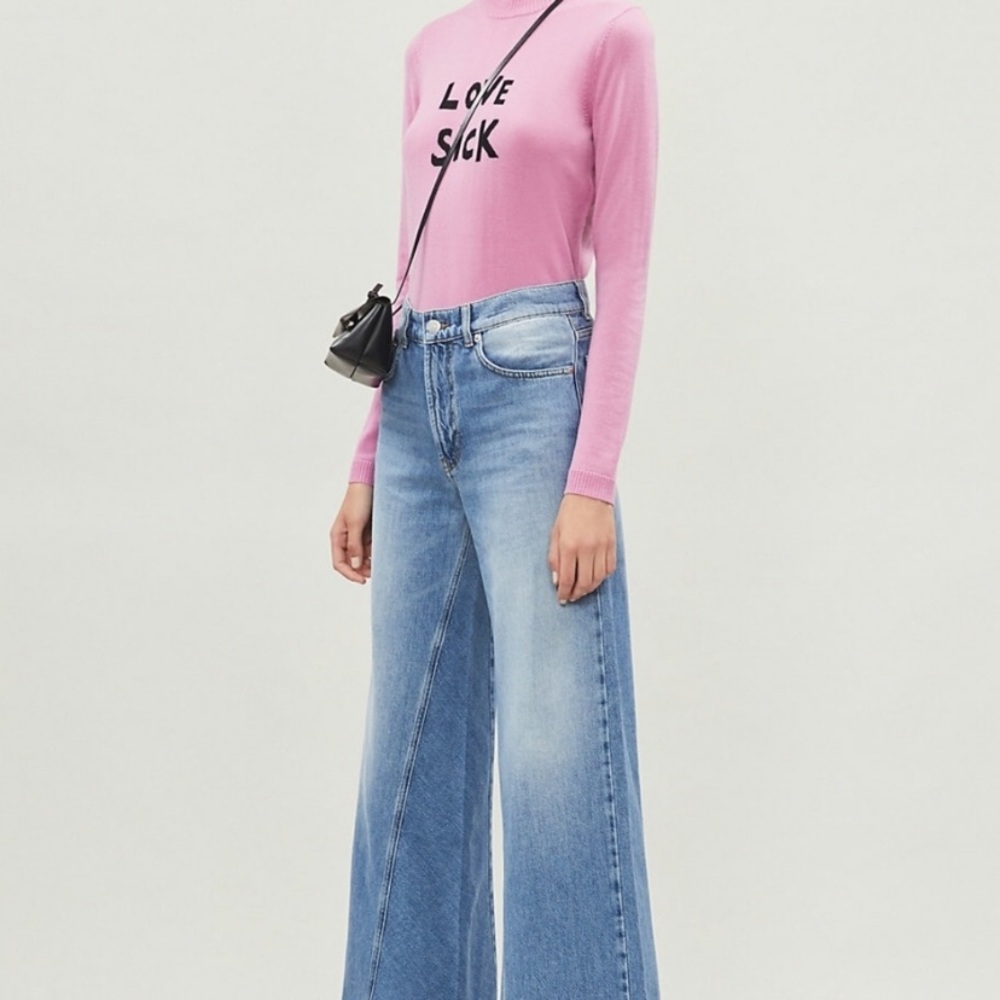 Bella Freud Love Sick Intarsia Sweater Pink Wool Designer Knit - Picture 5 of 8